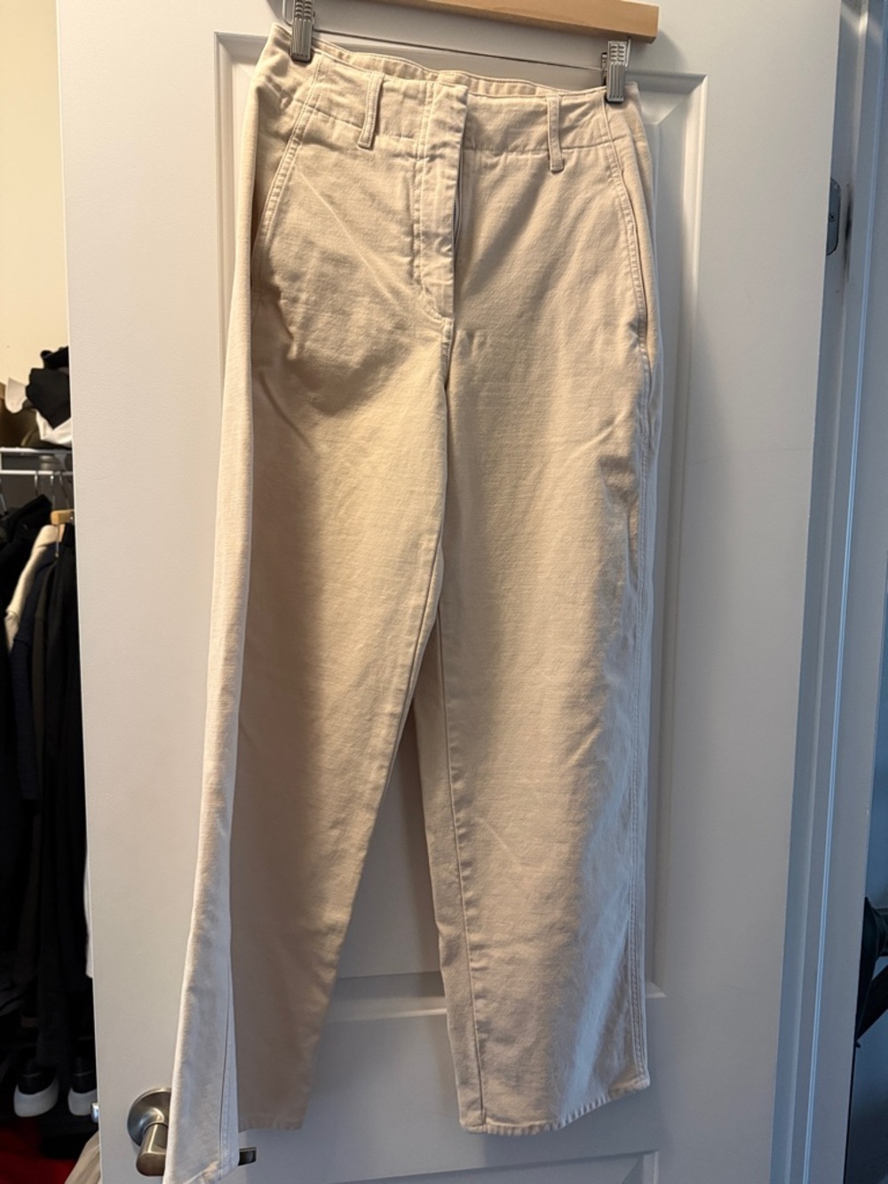 Wilfred high rise Cream Straight-Leg Pants with Front Seam Detail